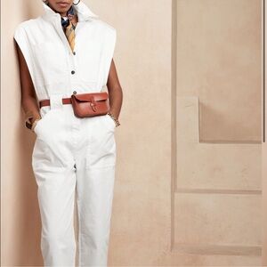 Banana Republic White Tailored Jumpsuit with Wide-Leg Silhouette